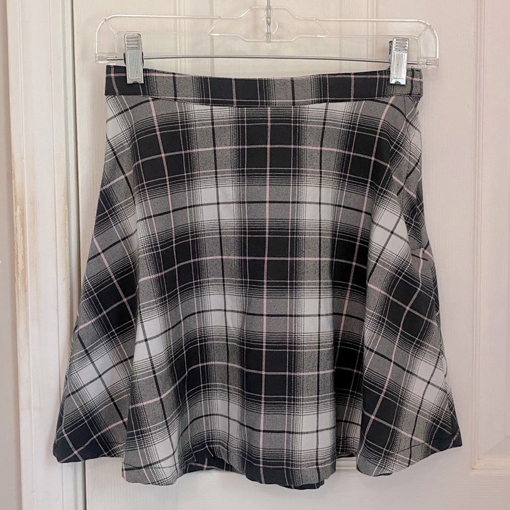 H&M Girls Plaid Skater Mini Skirt